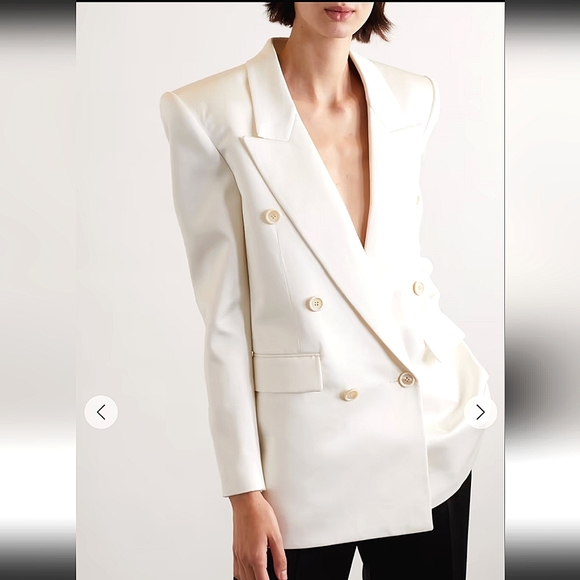 *HOLIDAY FINAL PRICE DROP* NWT$4,590 Saint Laurent Silk Satin Blazer Jacket Sz 8 - Picture 4 of 16